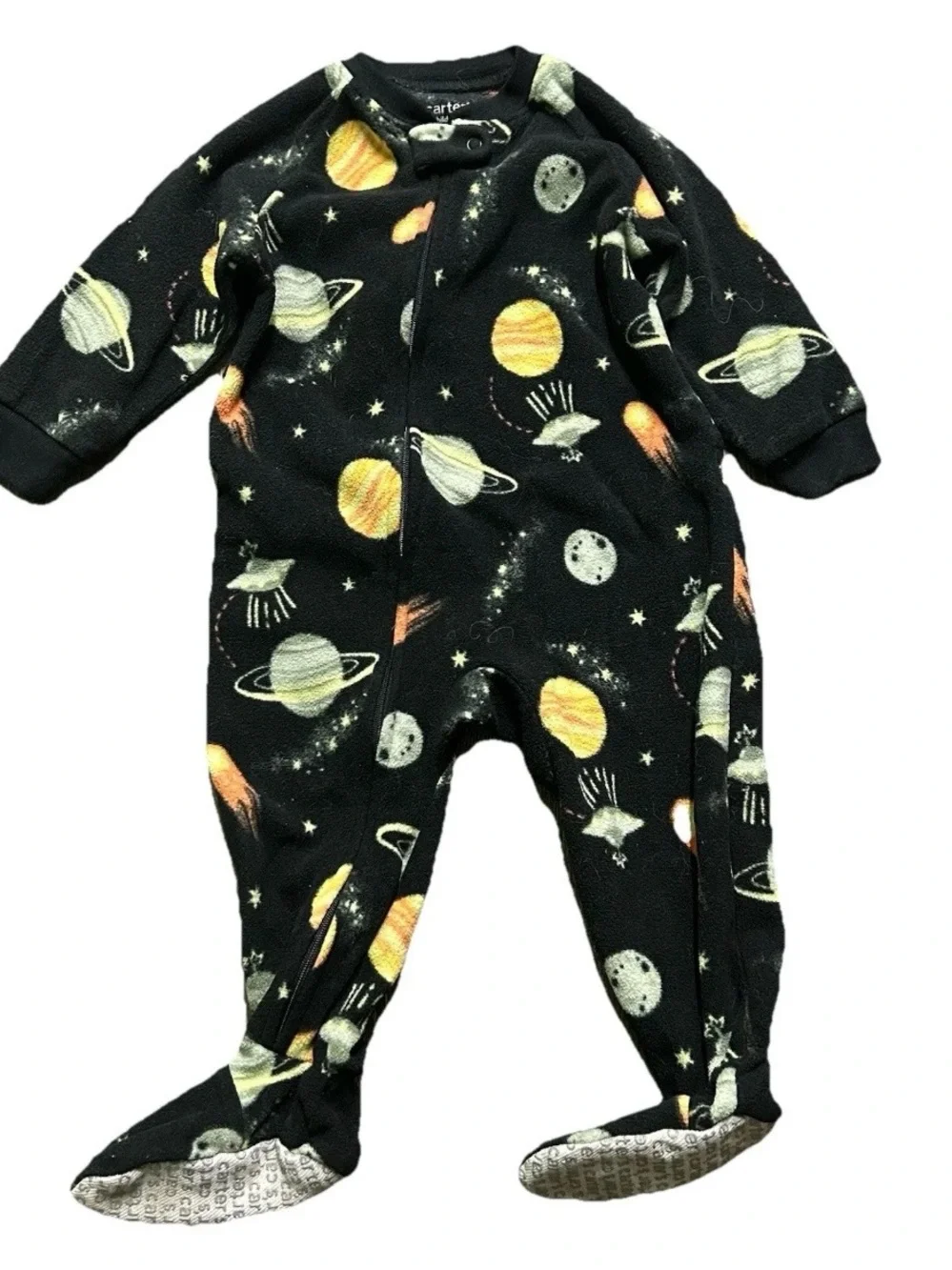 Baby Fleece Footie Pajamas Space Dinosaurs Rudolph Reindeer Size 12 Months